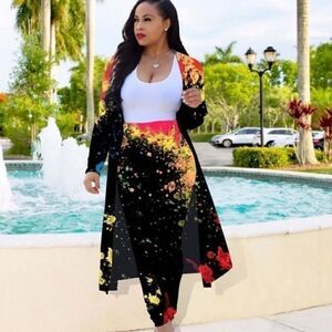 3pc Printed  Pants suit size 3XLarge